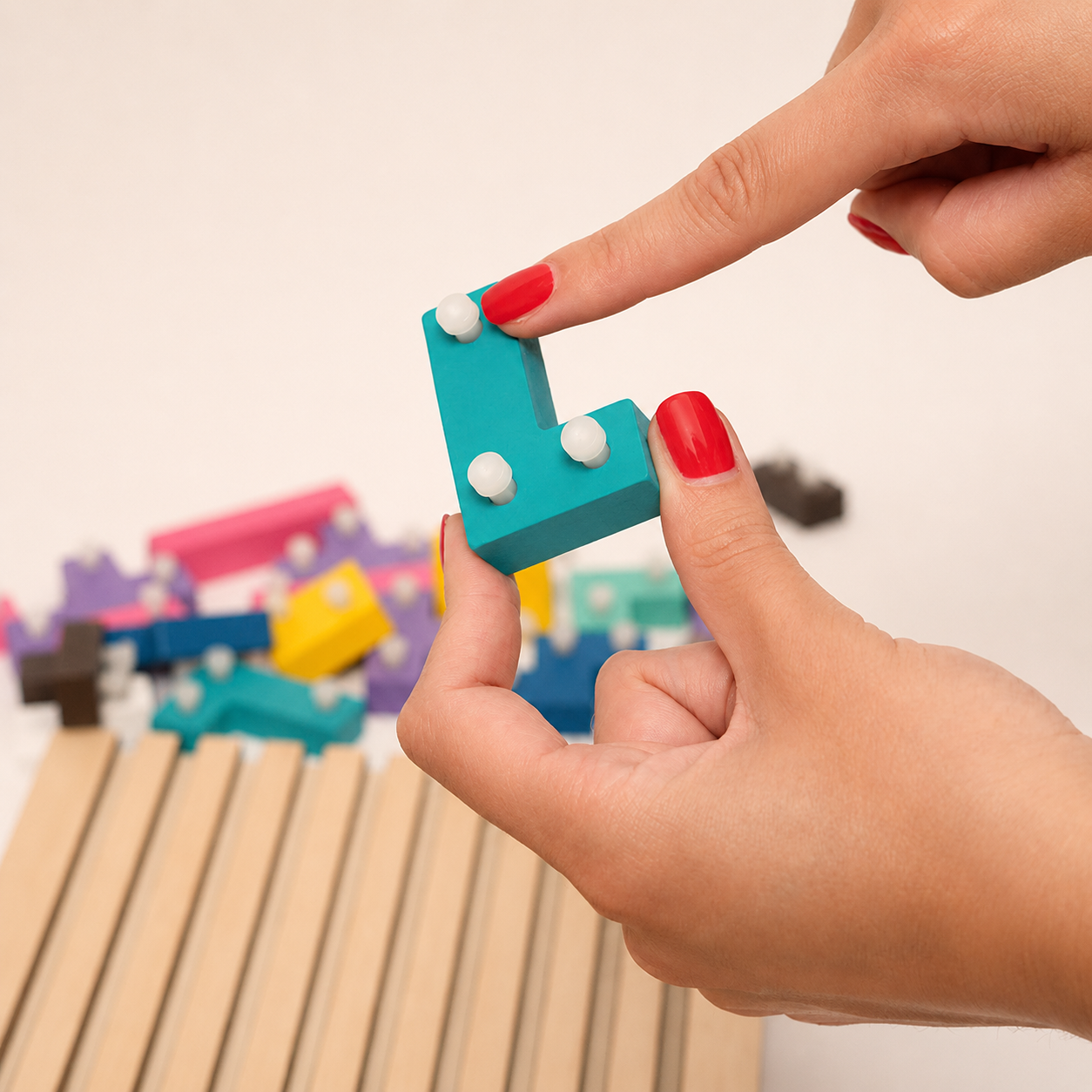 Montessori Houten Tetris - Educatief Stapelspel