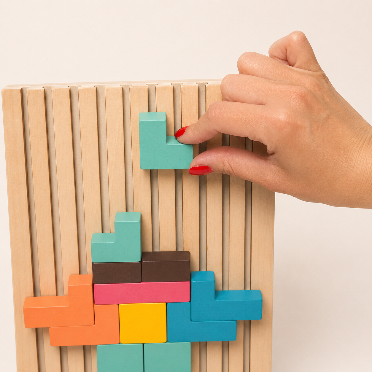 Montessori Houten Tetris - Educatief Stapelspel