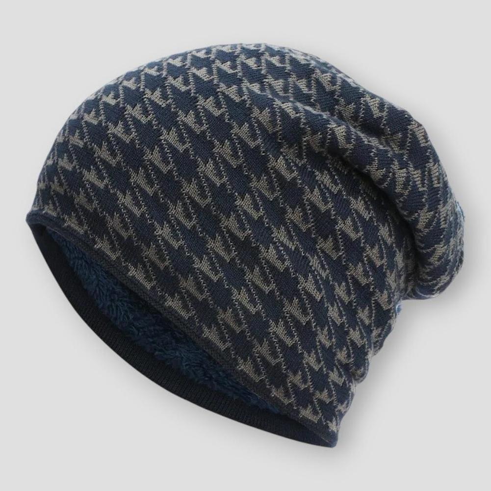 Crestbourne™ | Houndstooth Knit Beanie