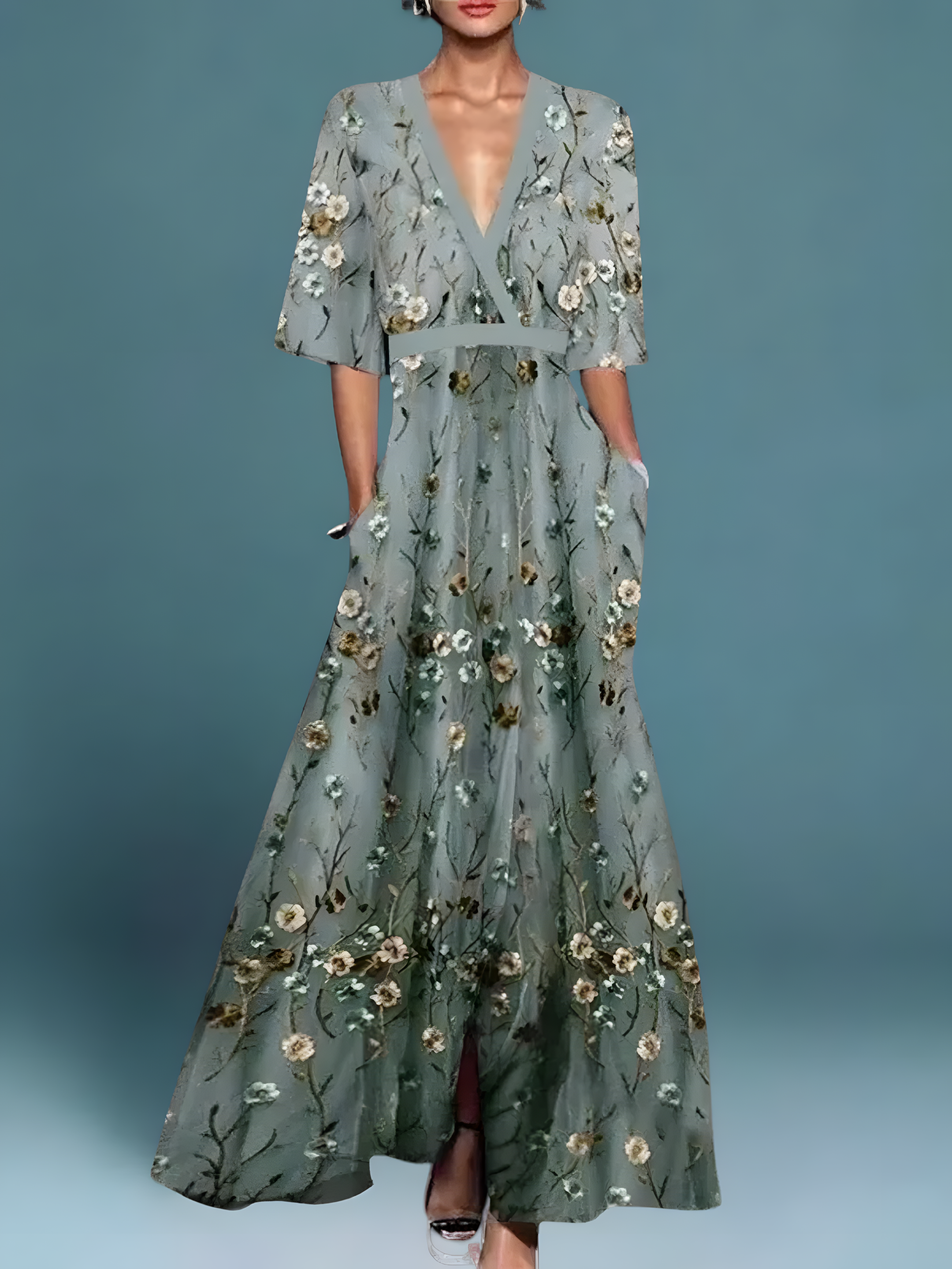Laure™|Elegant floral wallet dress
