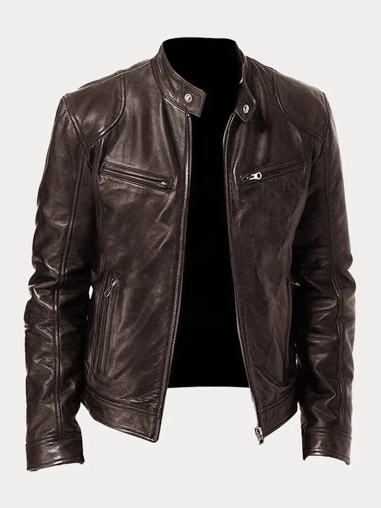 Enzy™ | Casual faux leather jacket