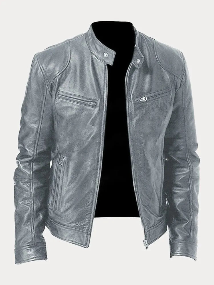 Enzy™ | Casual faux leather jacket