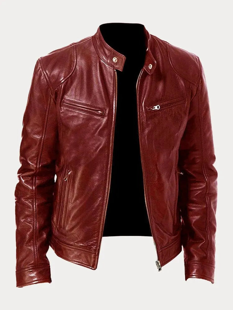 Enzy™ | Casual faux leather jacket