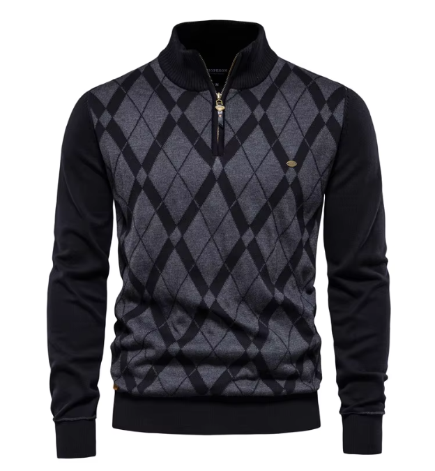 Lars™ | Men's sweater with half zipper