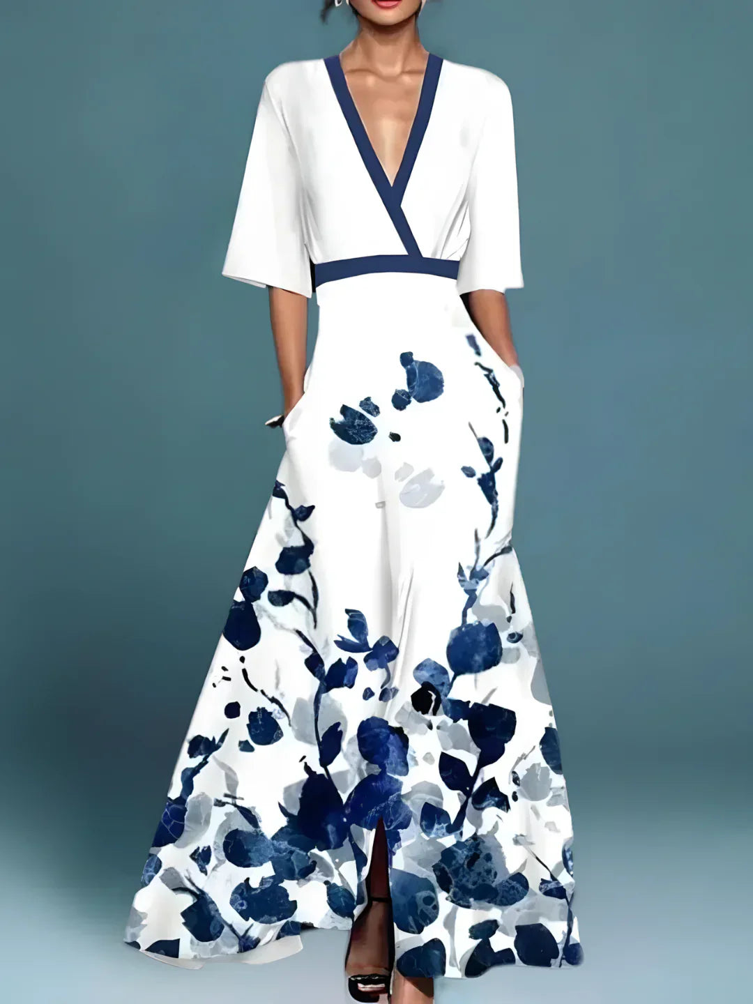 Laure™|Elegant floral wallet dress