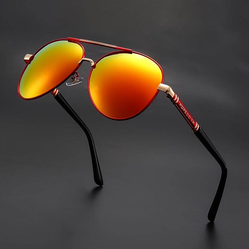 Scarlett™ – Retro Large Metal Frame Glasses in Red & Gold (1+1 Free)