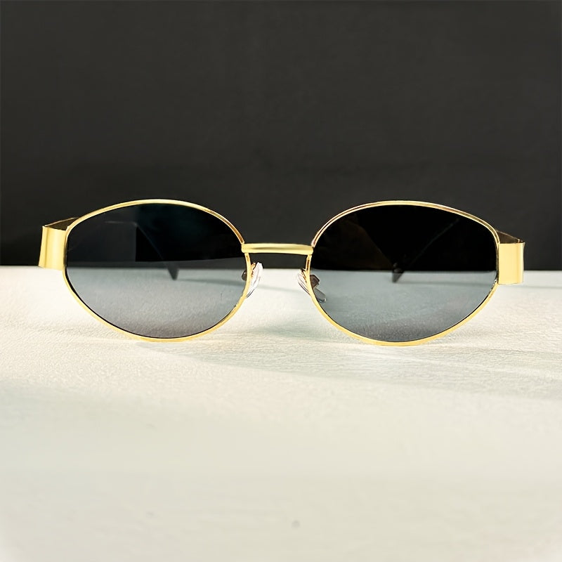 Chloe™ | Retro Oval Clear Lens Glasses with Metal Finish (1+1 Free)